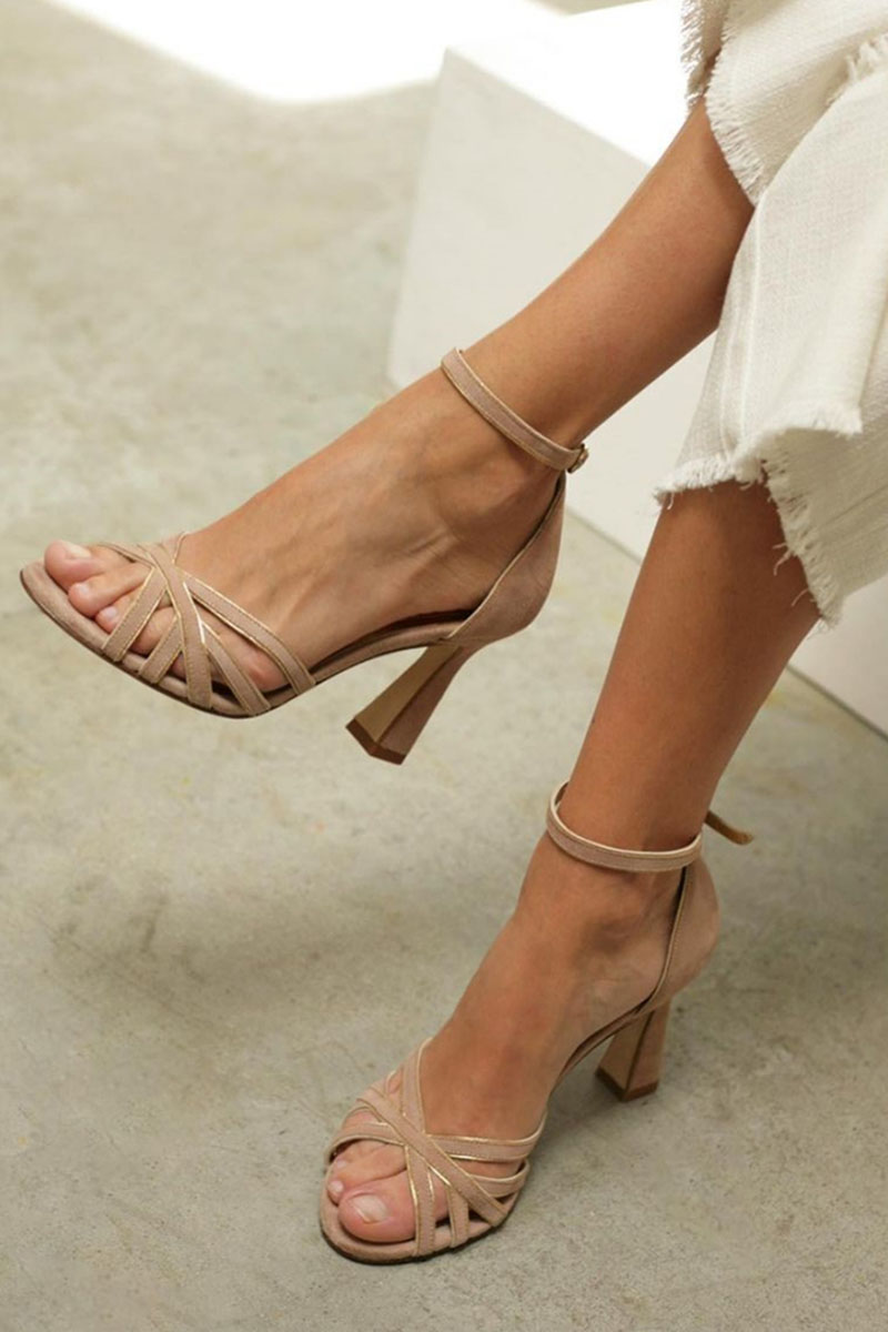 Marona - Patchwork Sandals With Round Toe