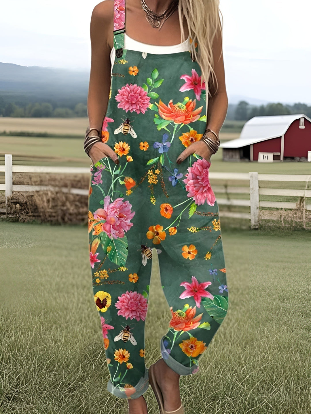 Żaneta - Elegant Jumpsuit With Floral Print