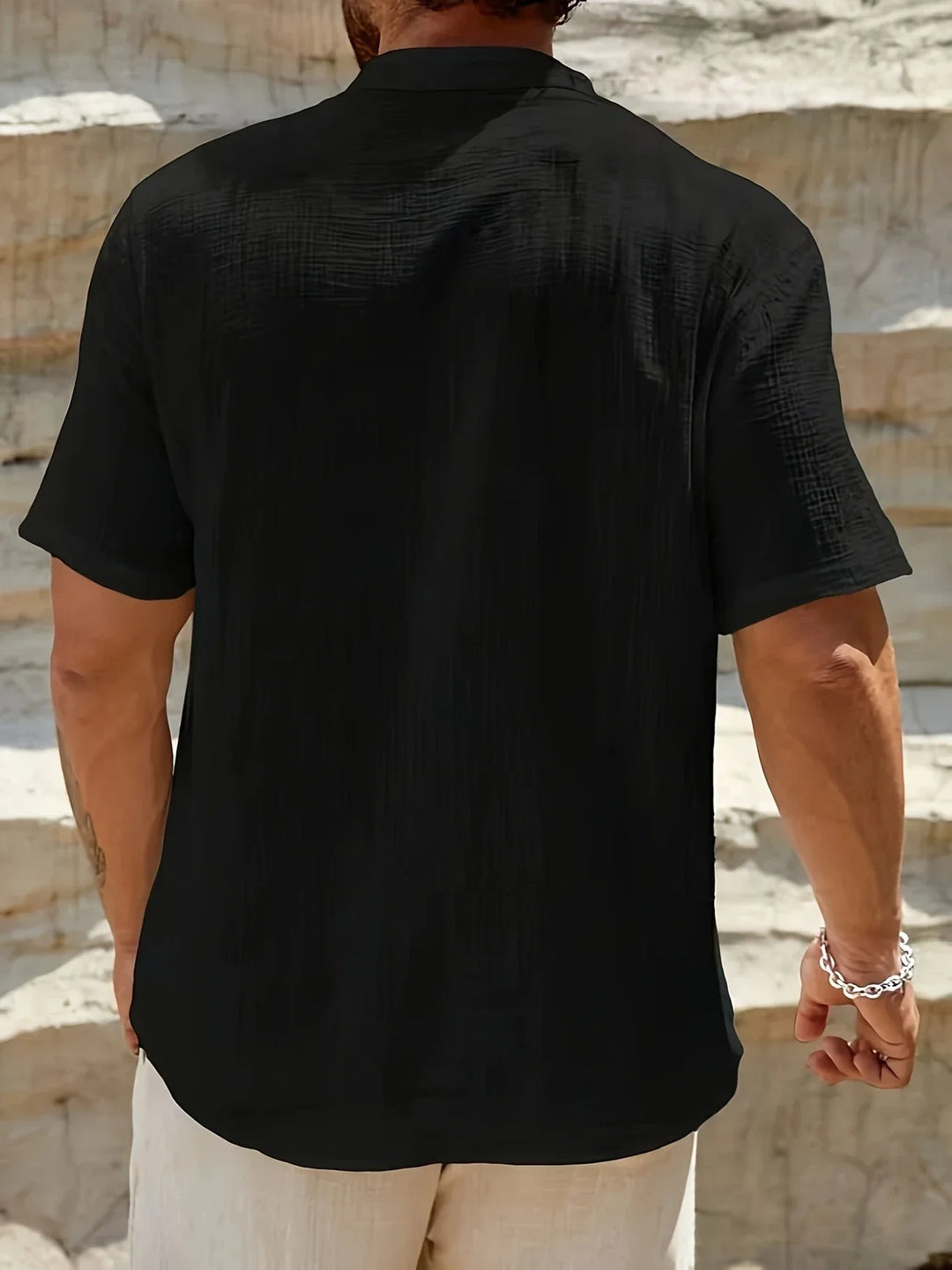 Sancho - Elegant Summer Shirt With Stand Collar