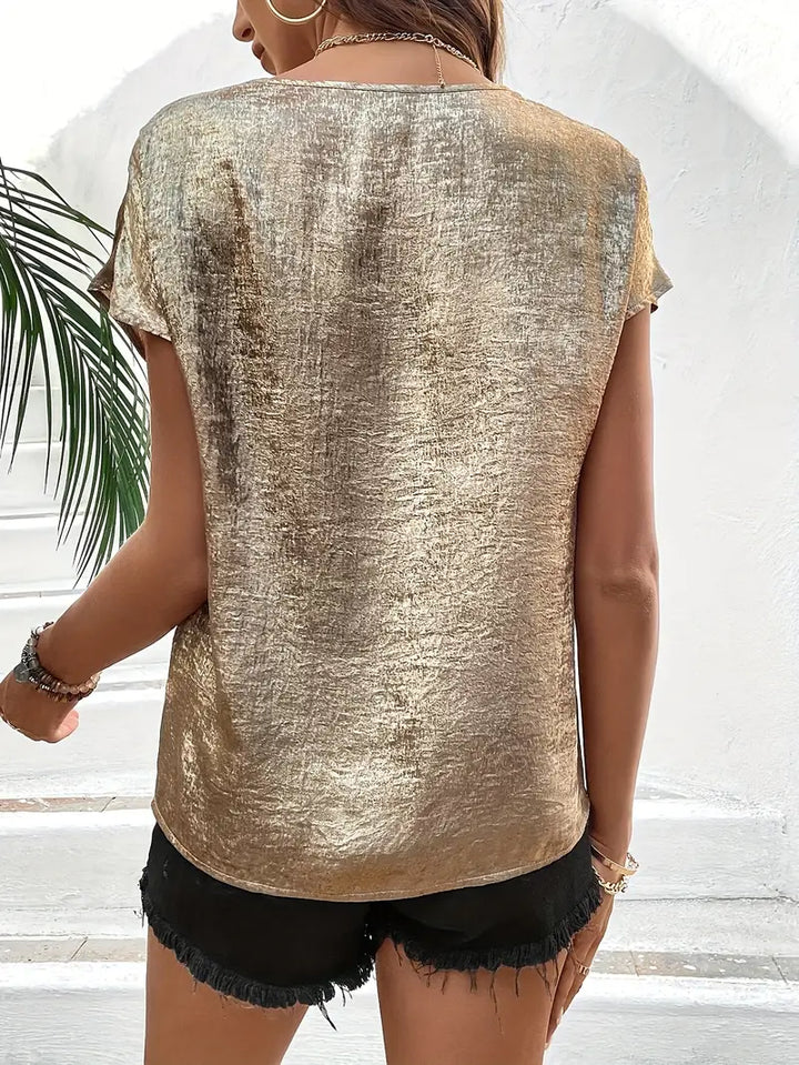 Erifyli - Elegant V-Neck Blouse