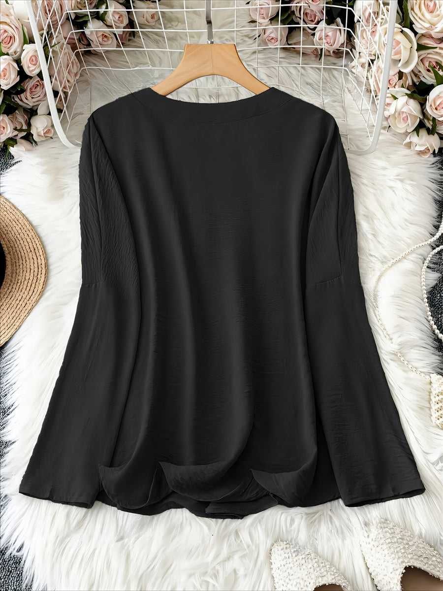 Shawna - V-Neck And Long Sleeve Blouse
