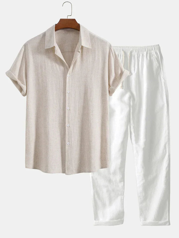 Booker - Linen Blend Shirt With Straight Trouser