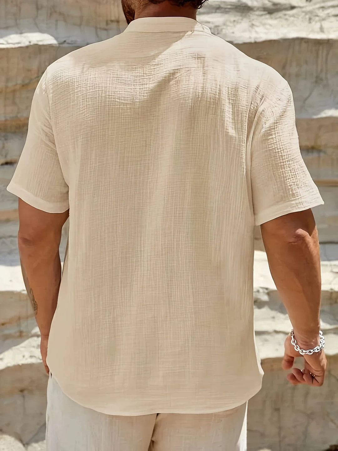 Sancho - Elegant Summer Shirt With Stand Collar