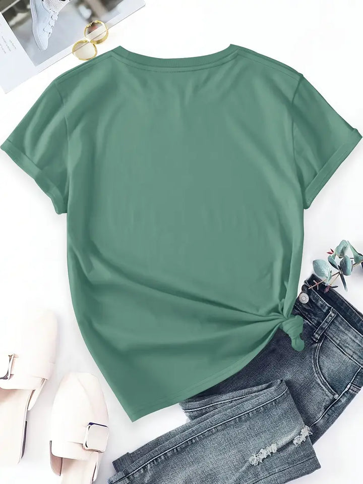 Aimilia - Elegant Short Sleeve T-Shirt With Floral Print