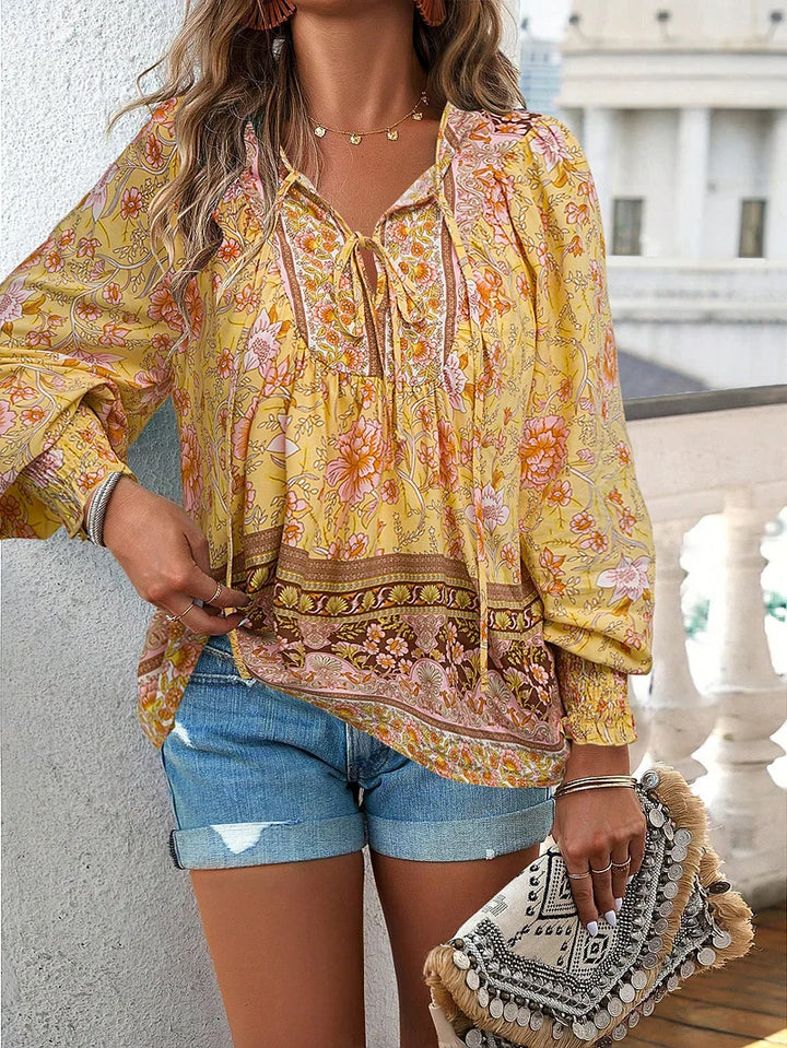 Sallie - Holiday Top with Print