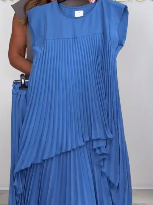 Blithe – Pleated Midi Top And Wide Leg Trousers