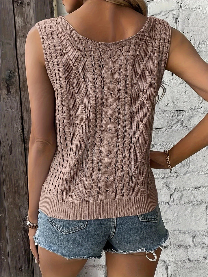Juno - Casual Sleeveless Top With V Neck
