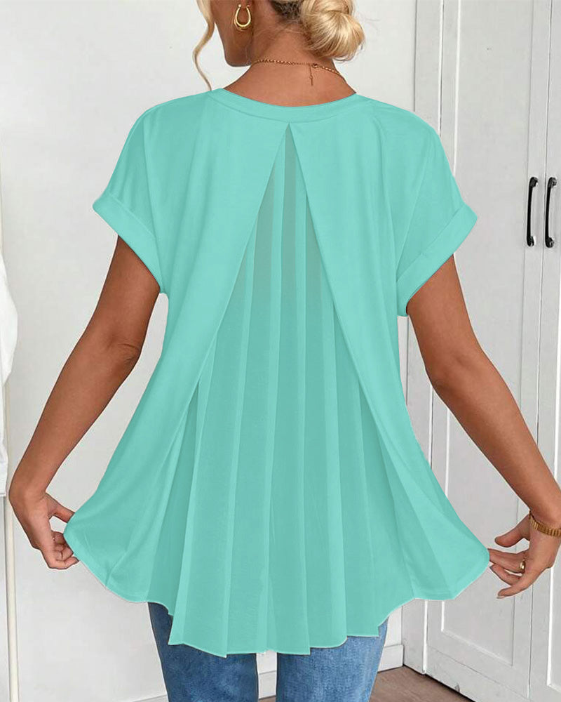Enya - Short Sleeve T-Shirt with Plated Back