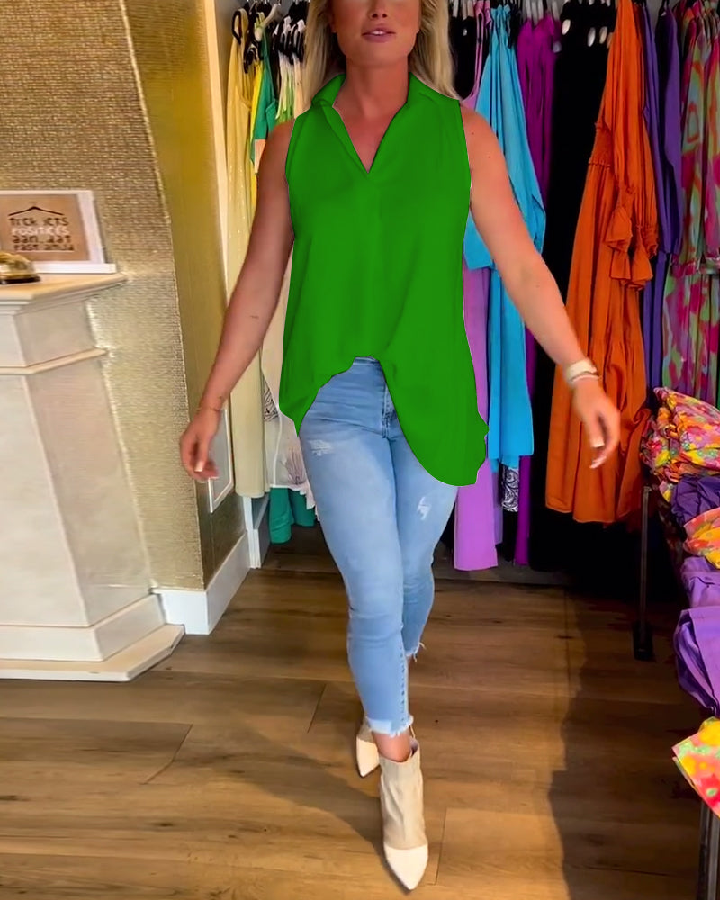 Rowland - Sleeveless Top With Ruffle
