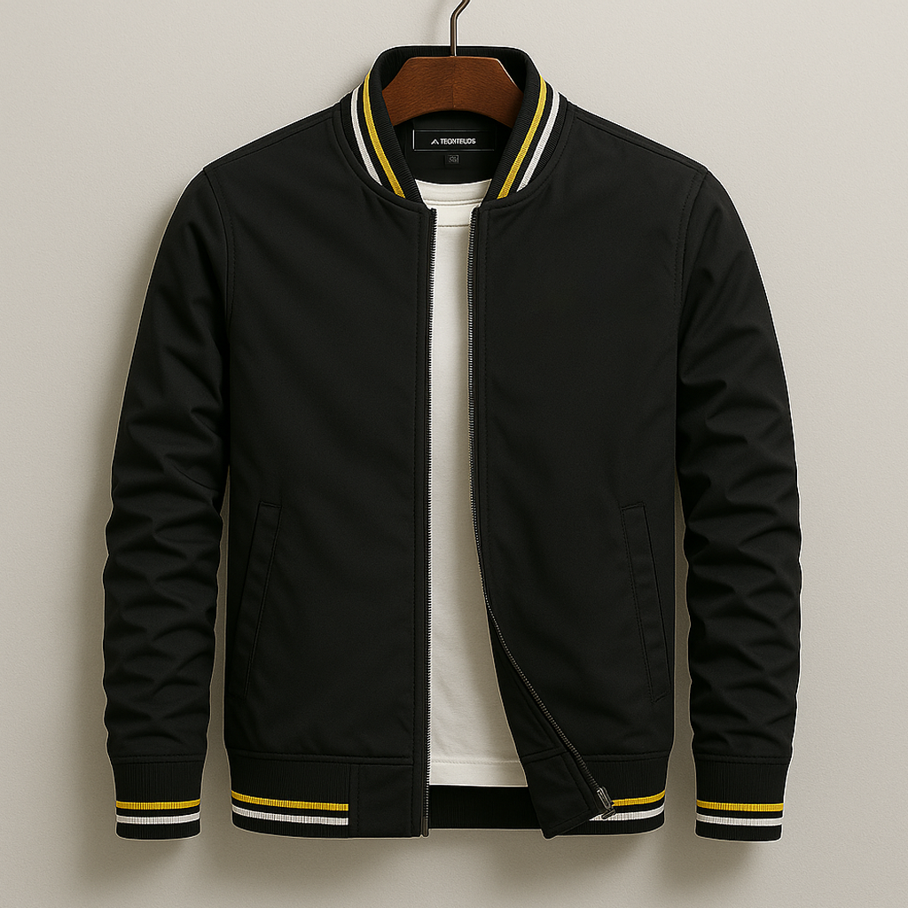 Gleb - Stylish Bomber Jacket with Stripe Details