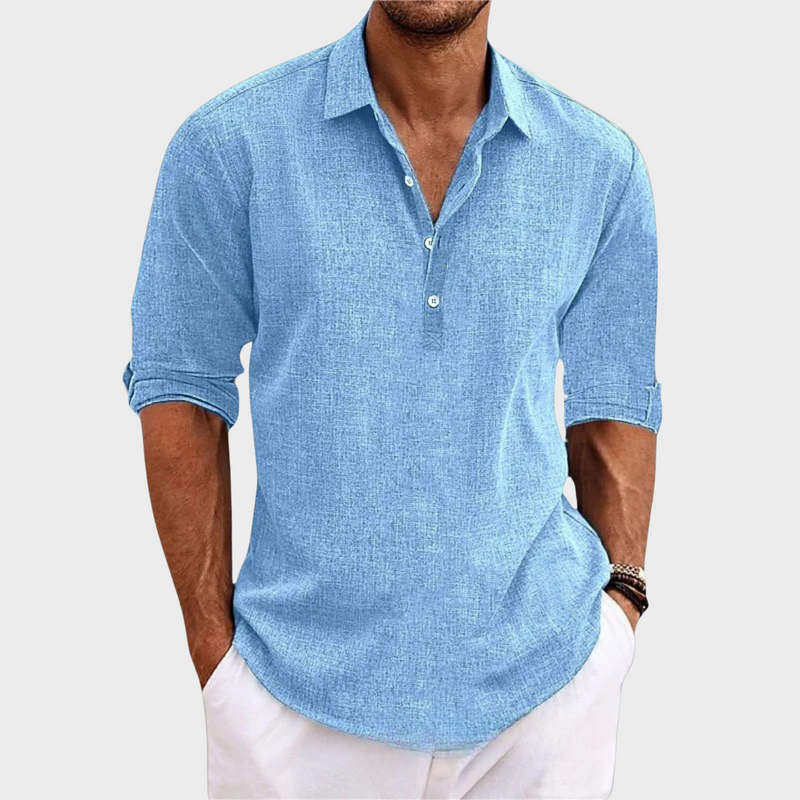 Ehrhard - Casual Cotton Linen Long Sleeve Shirt