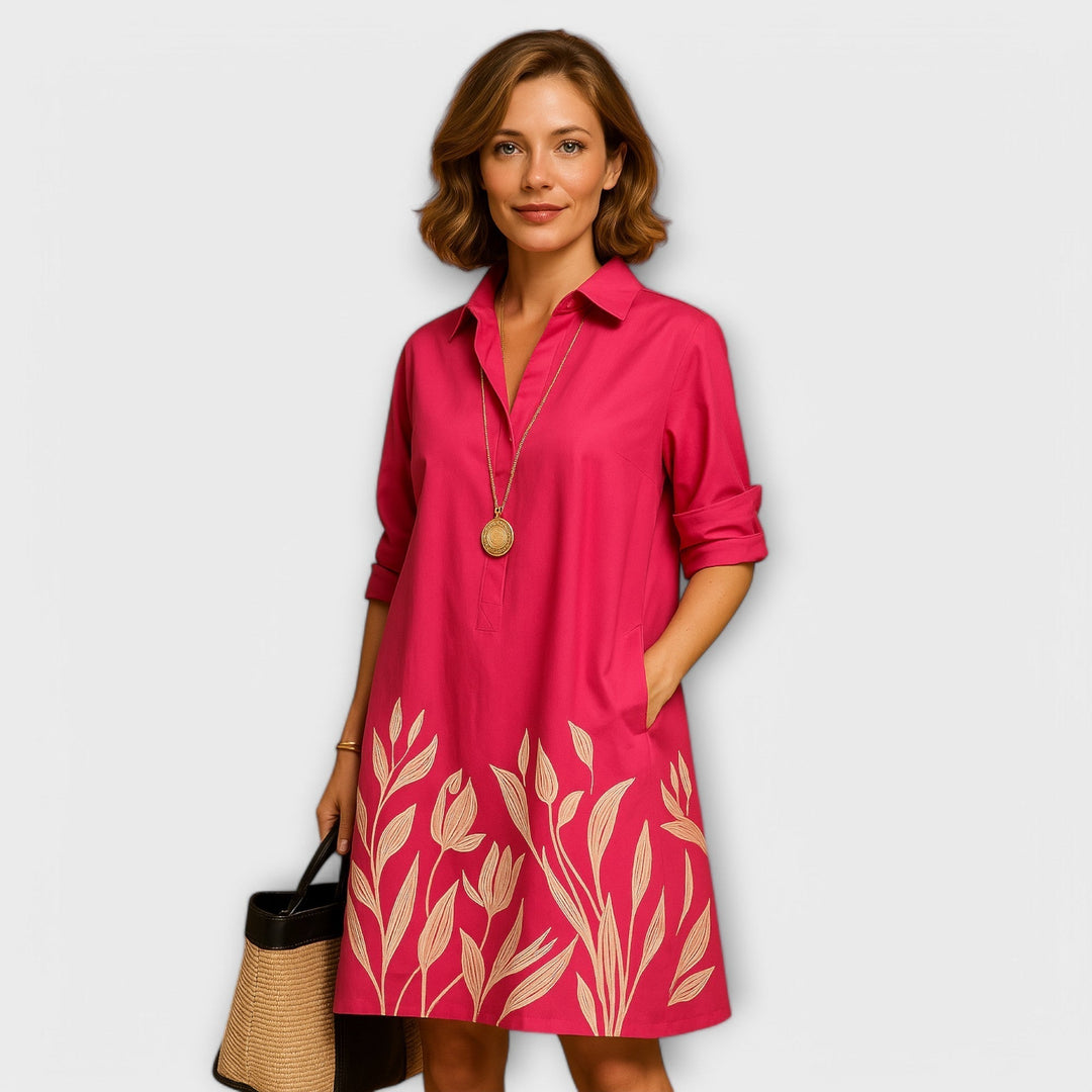 Giolanta - Modern V-Neck Shirt Dress