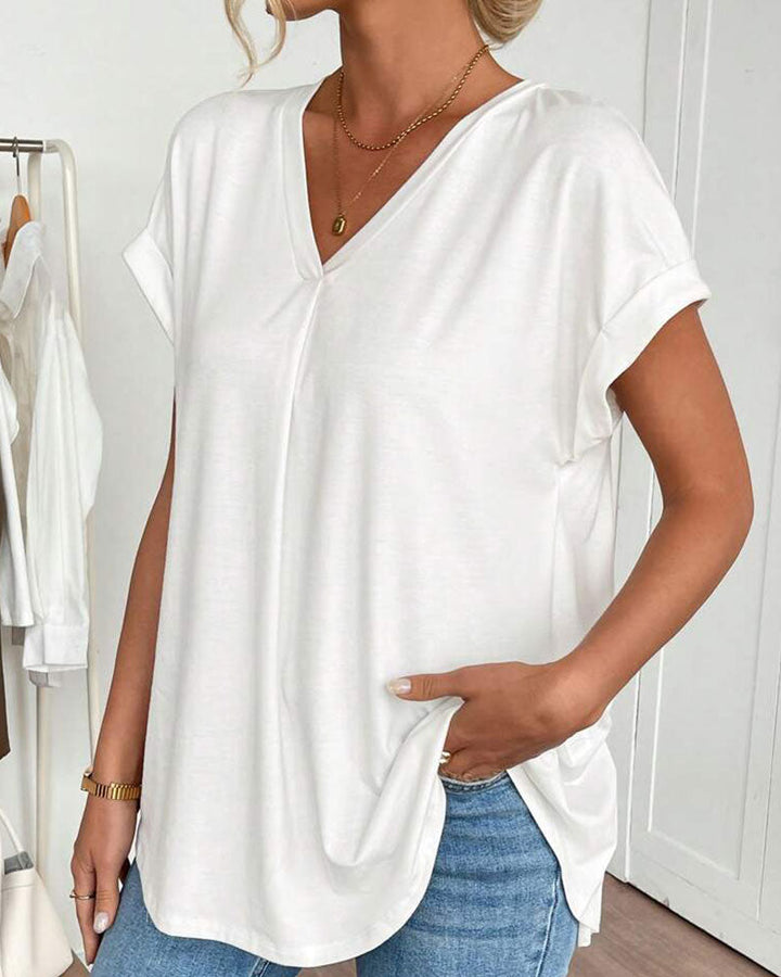 Enya - Short Sleeve T-Shirt with Plated Back
