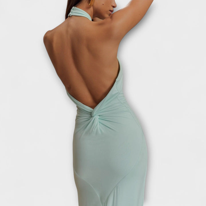 Meriam -  Slinky Halter Maxi Dress