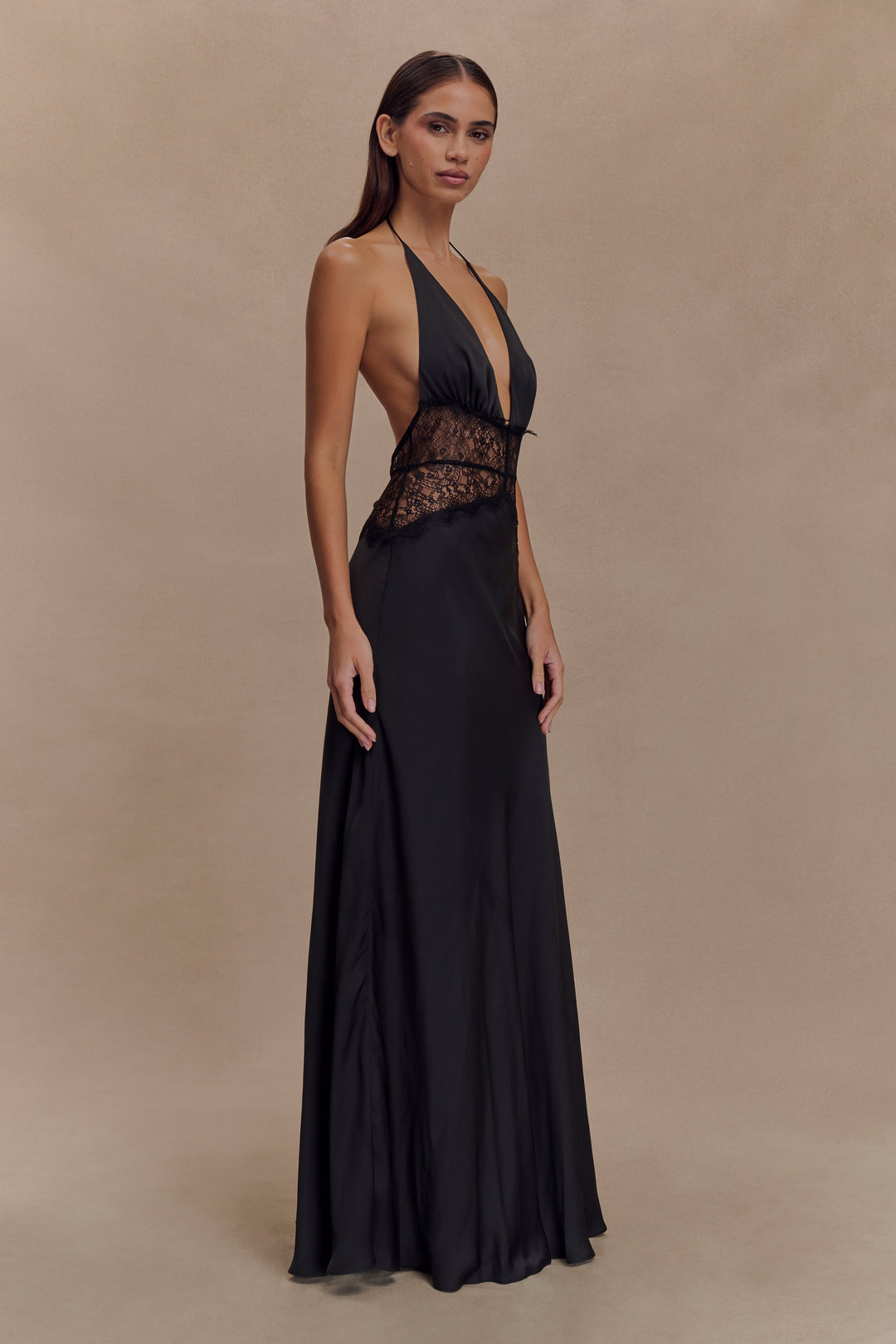 Mayreen - Luxury Satin Dress With Lace