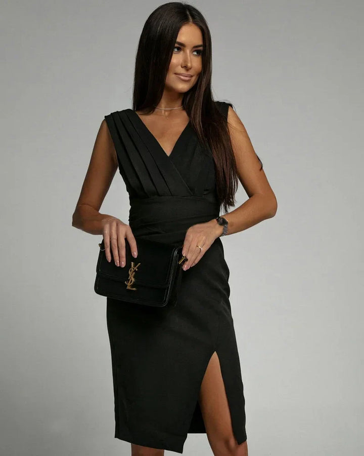 Sumitra - Elegant V Neck Mini Dress
