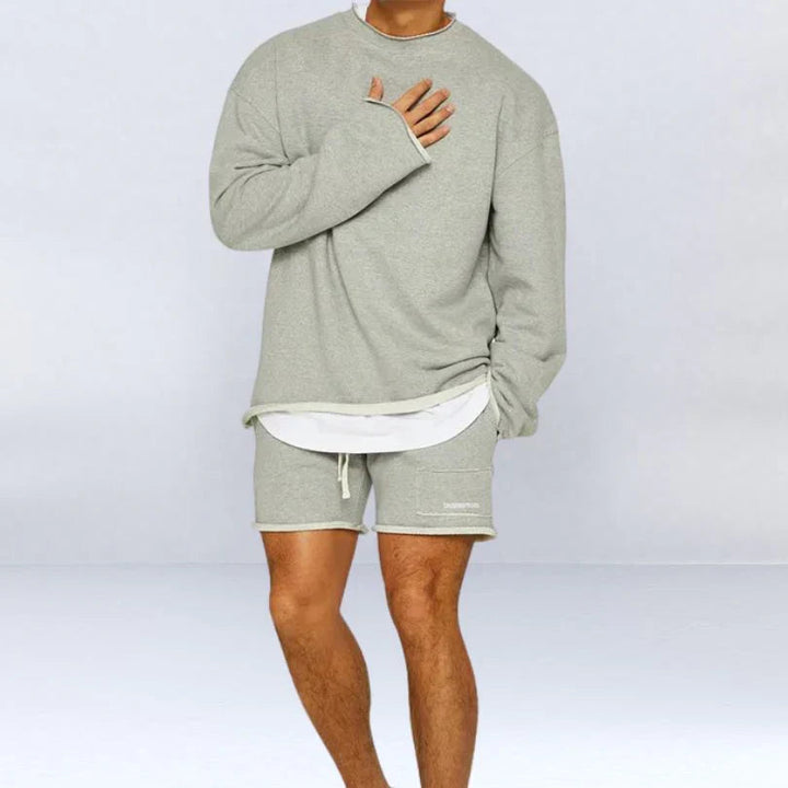 Leszek - Stylish Long Sleeve Sweater Shirt With Short