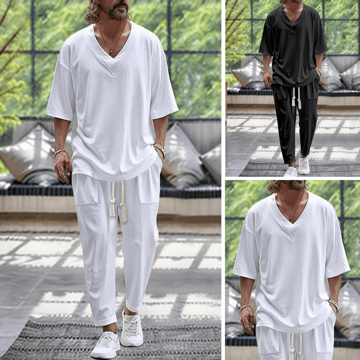 Meletios - Short Sleeve Two Piece Set
