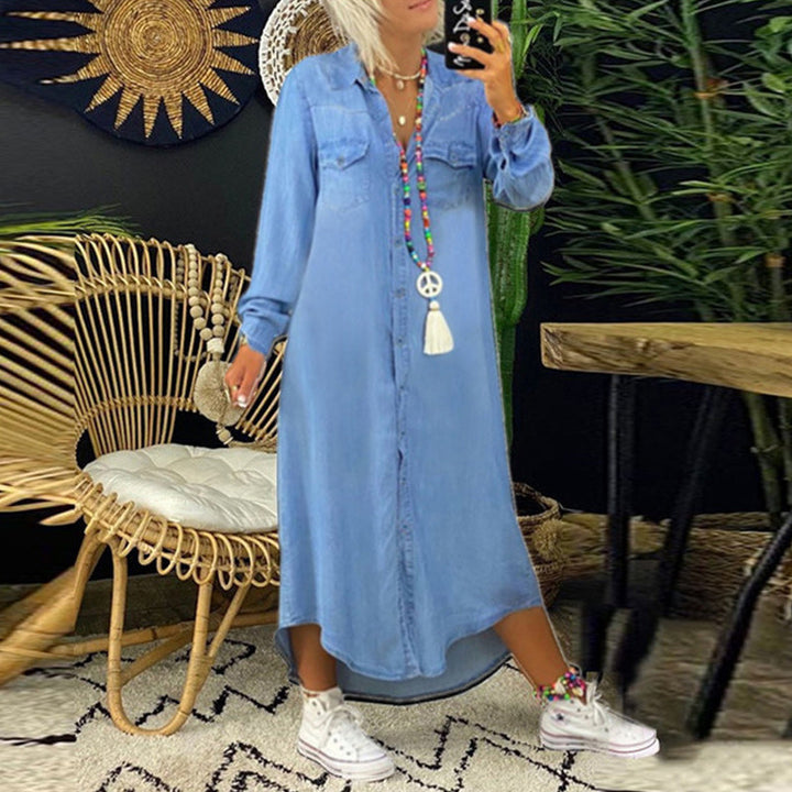 Dorota - Long Sleeved Denim Dress