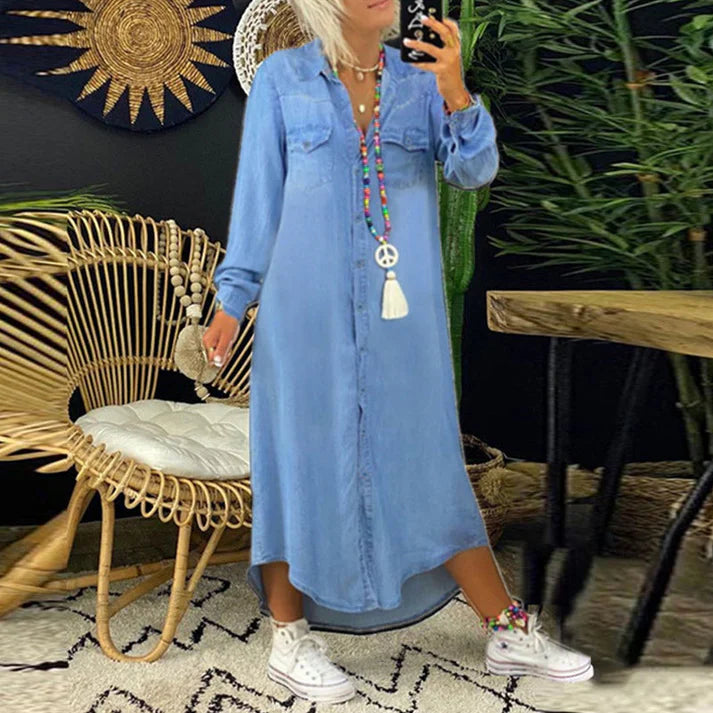 Lilla - Comfortable Shirt Dress In Denim