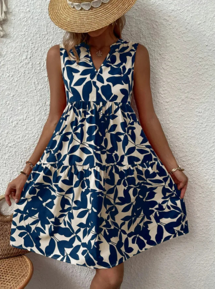Greysen - Fashionable Sleeveless Floral Dress