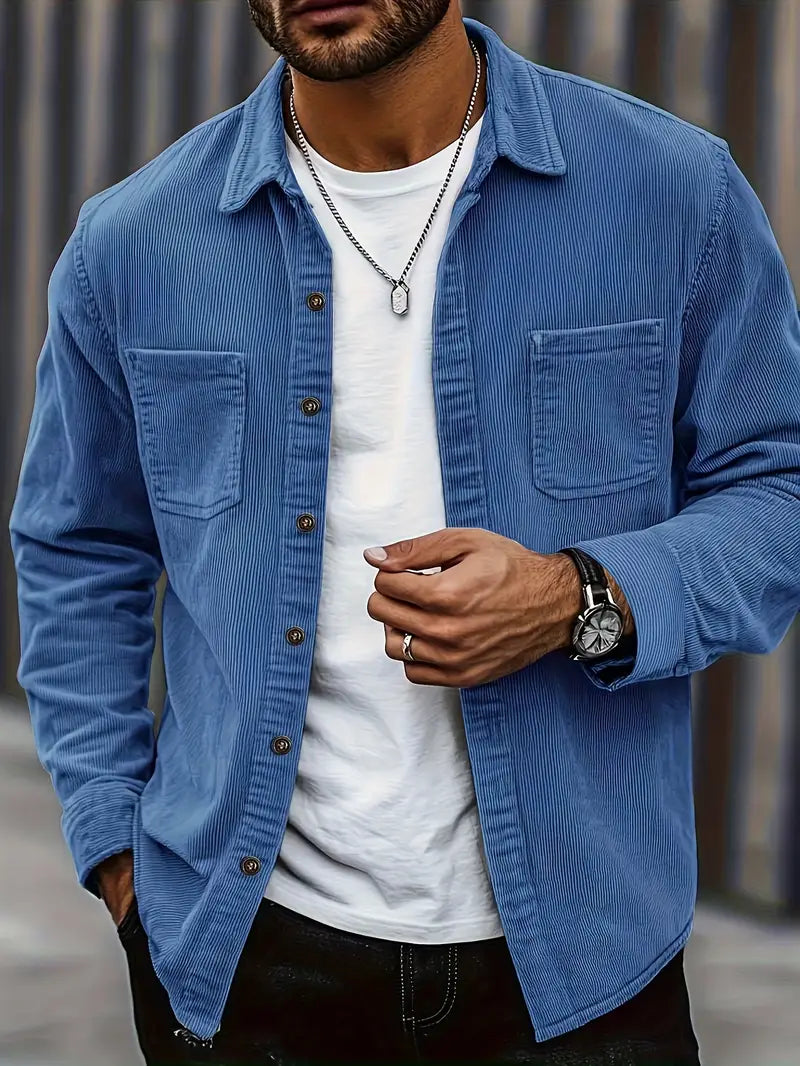 Rickey - Casual Corduroy Button-Up Shirt