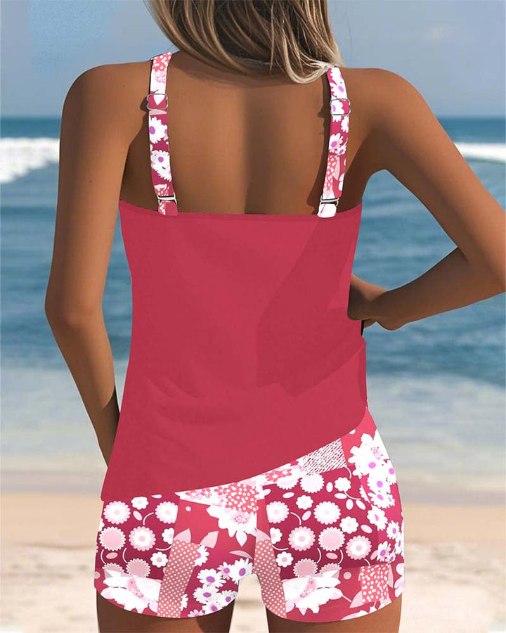 Maritta - Linen Printed Swimsuit