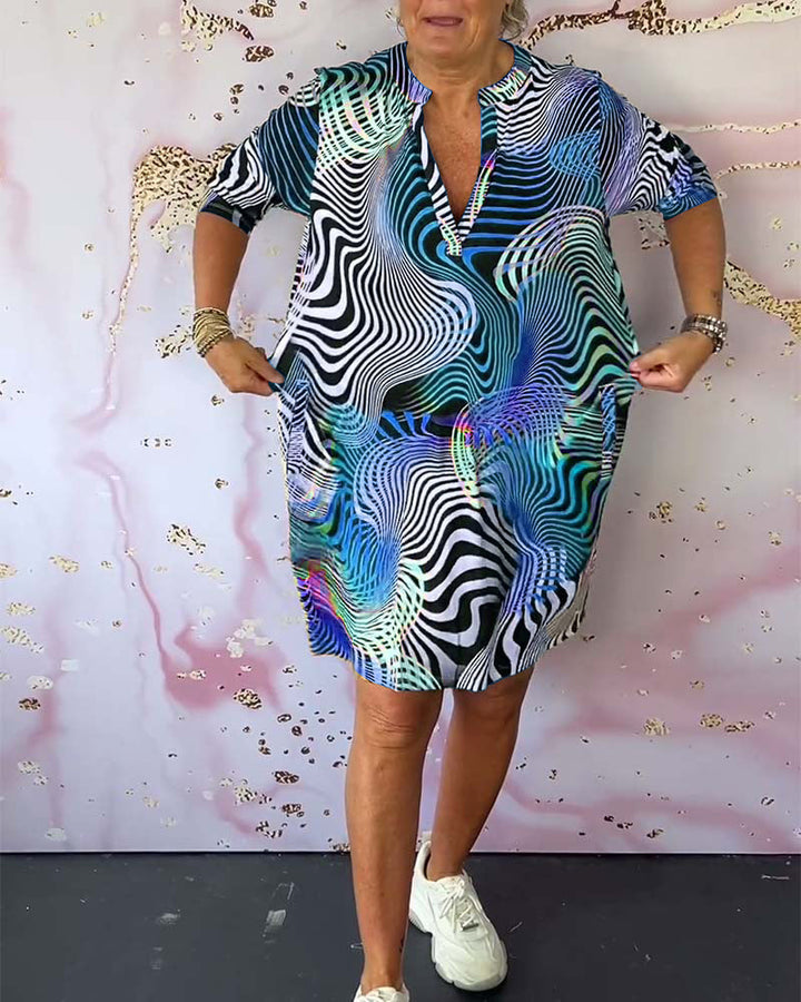 Diane - Colorful V-Neck Dress