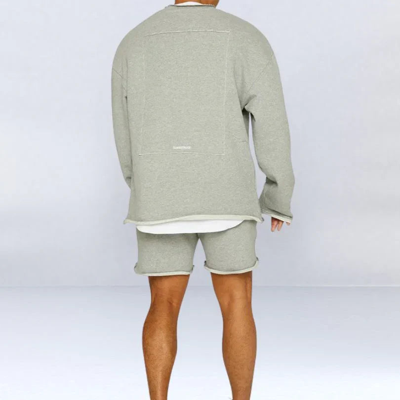 Leszek - Stylish Long Sleeve Sweater Shirt With Short