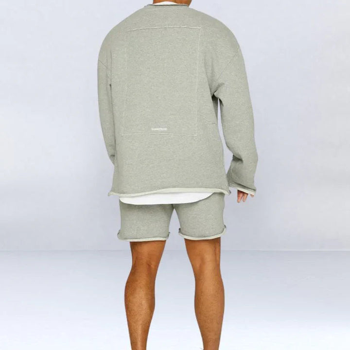 Leszek - Stylish Long Sleeve Sweater Shirt With Short