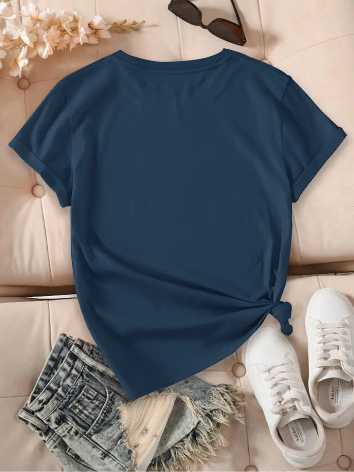 Aimilia - Elegant Short Sleeve T-Shirt With Floral Print