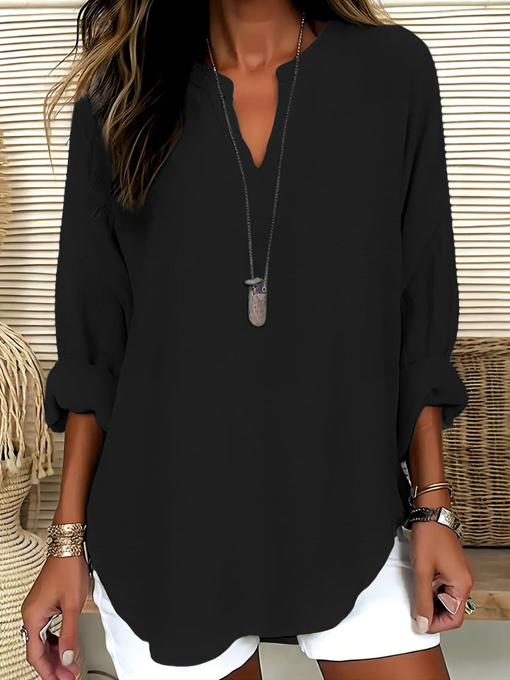 Shawna - V-Neck And Long Sleeve Blouse