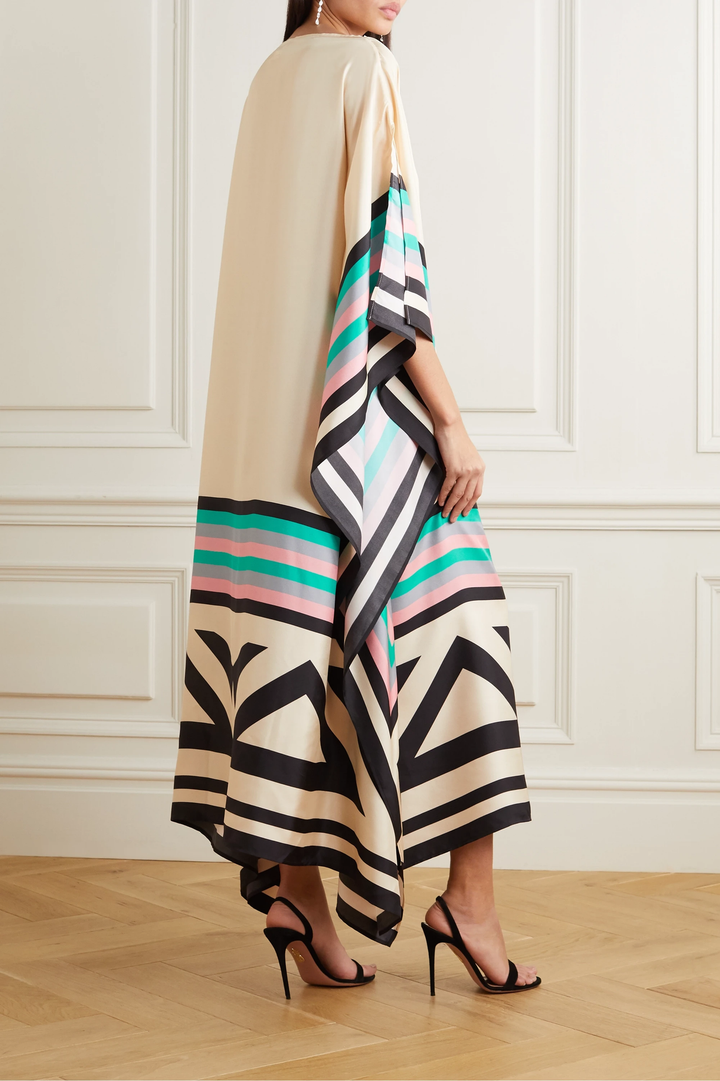 Shraddha - Striped Print Patchwork Dress