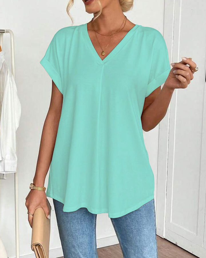 Enya - Short Sleeve T-Shirt with Plated Back