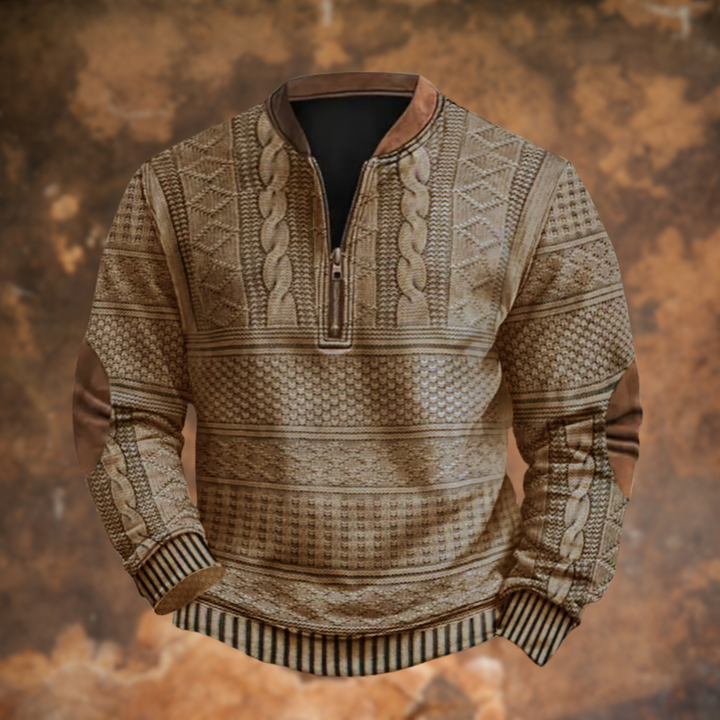 Tom - Elegant Long Sleeve Zip Up Sweater