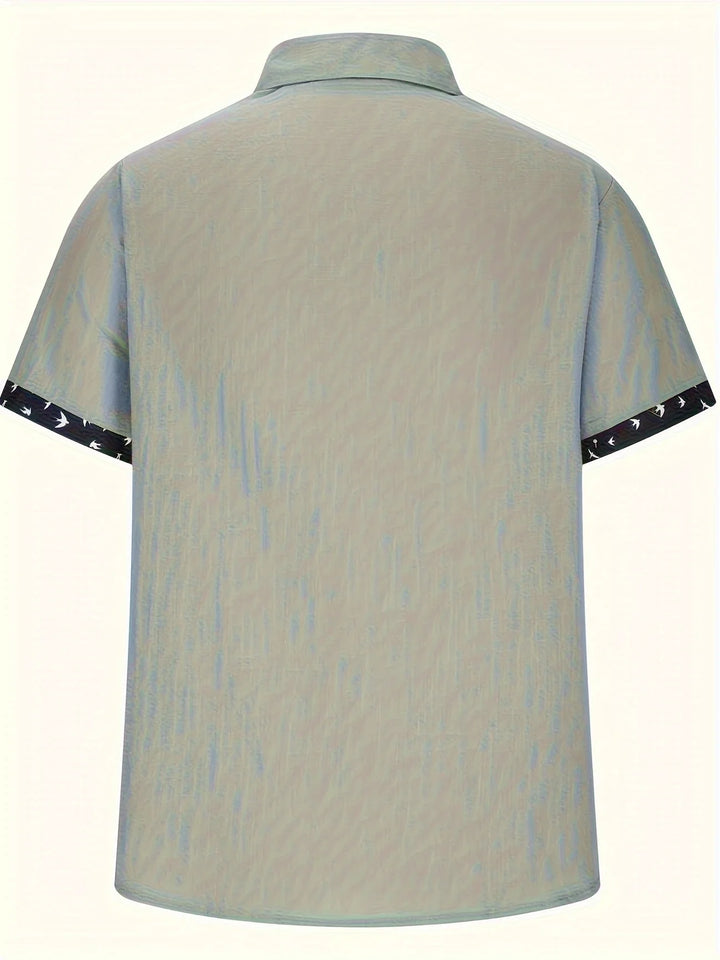 Trofim - Elegant Cute Bird Print Shirt