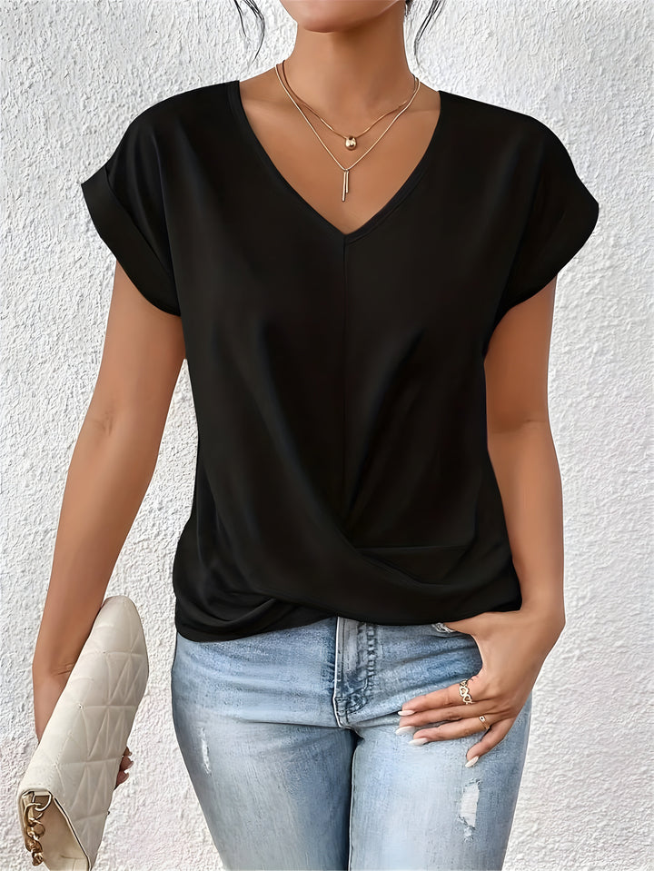 Kathrina | Twist Front V-Neck Shirt
