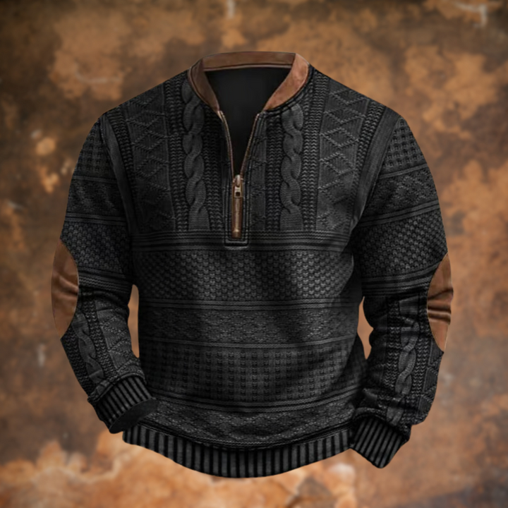 Tom - Elegant Long Sleeve Zip Up Sweater