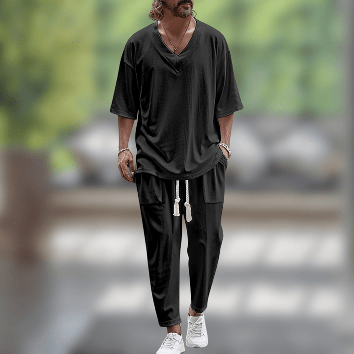 Meletios - Short Sleeve Two Piece Set