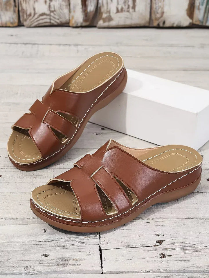 Erlinde - Leather Orthopedic Open Toe Slippers