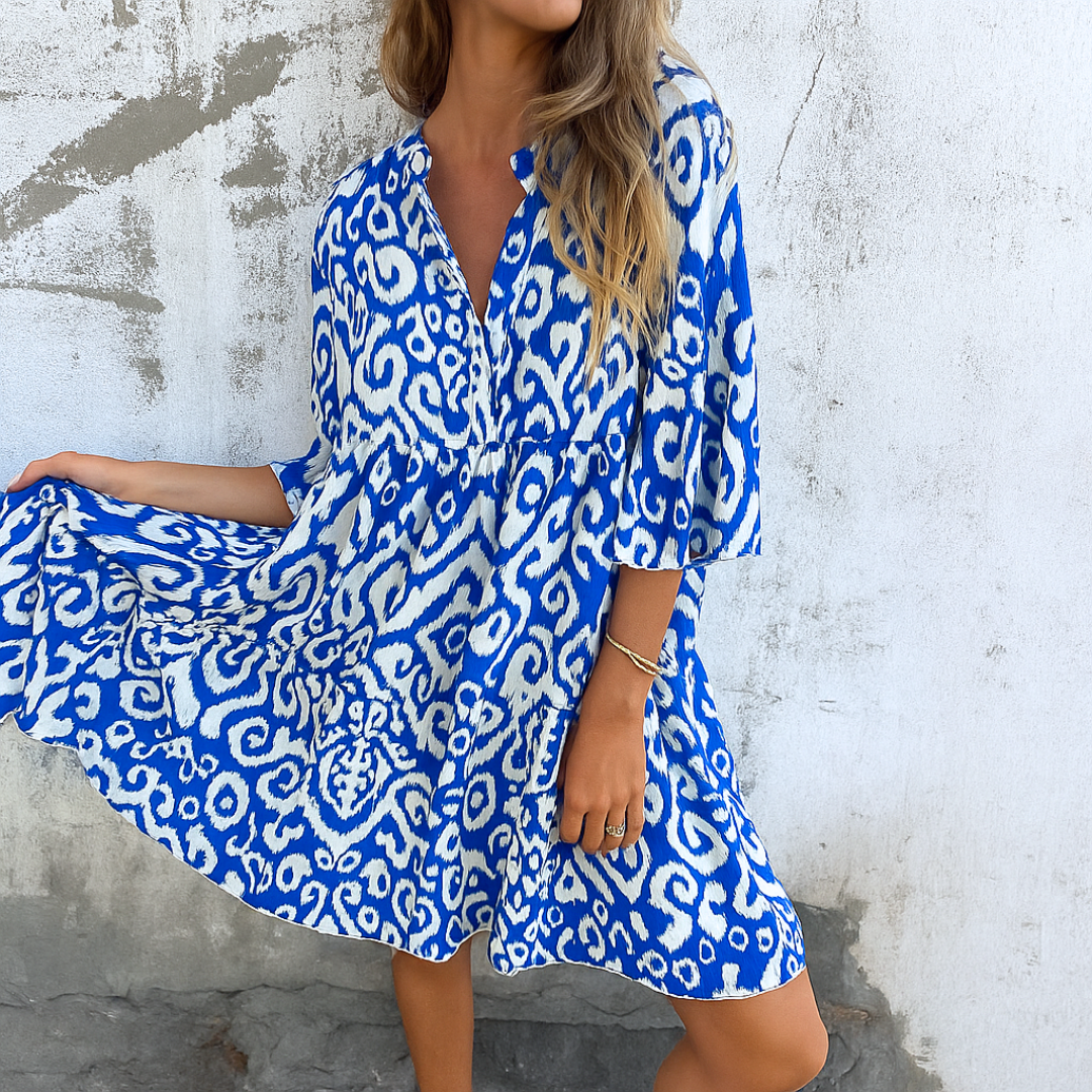 Shaffer - Elegant Dress With V-Neck