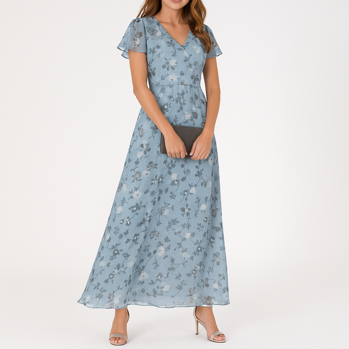 Danielle - Elegant Belly Covering V-Neck Dress
