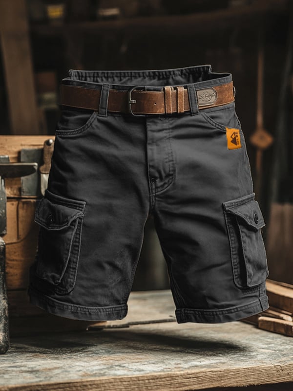 Men's Retro Outdoor Ripstop Multi-Purpose Cargo Shorts