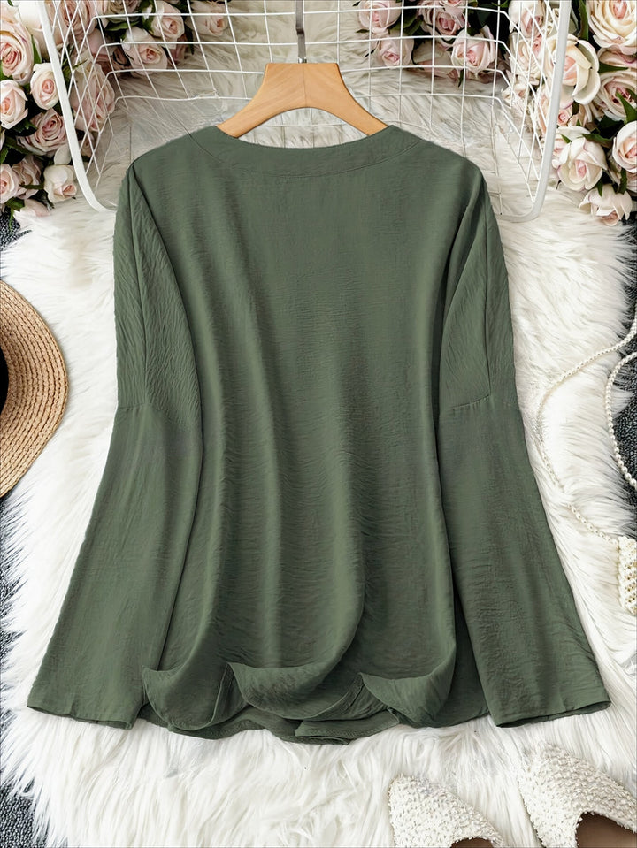 Shawna - V-Neck And Long Sleeve Blouse