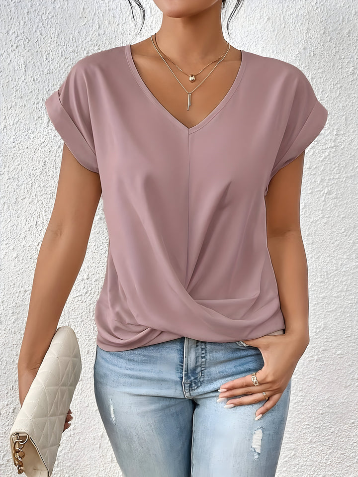 Kathrina | Twist Front V-Neck Shirt