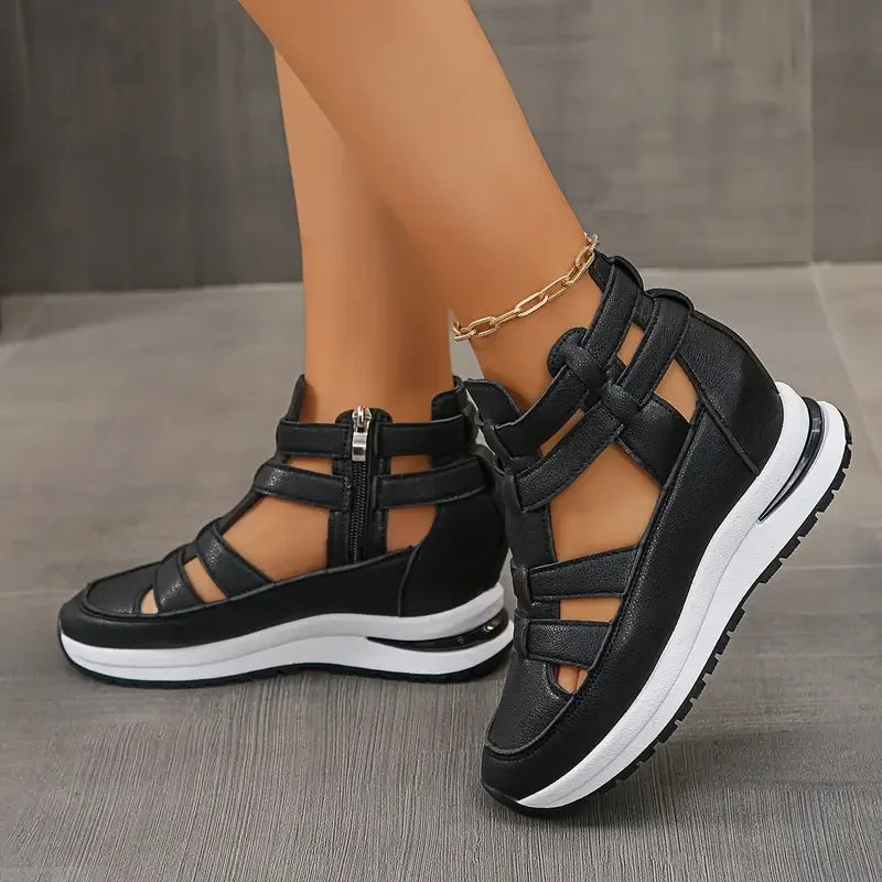 Souad - Stylish Lightweight Wedge Sandal With Side Zipper