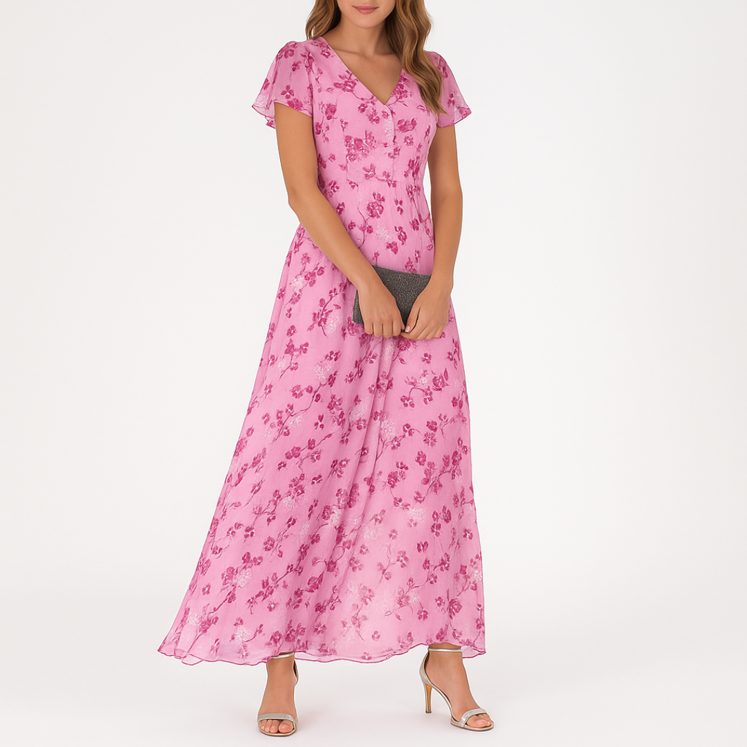 Danielle - Elegant Belly Covering V-Neck Dress