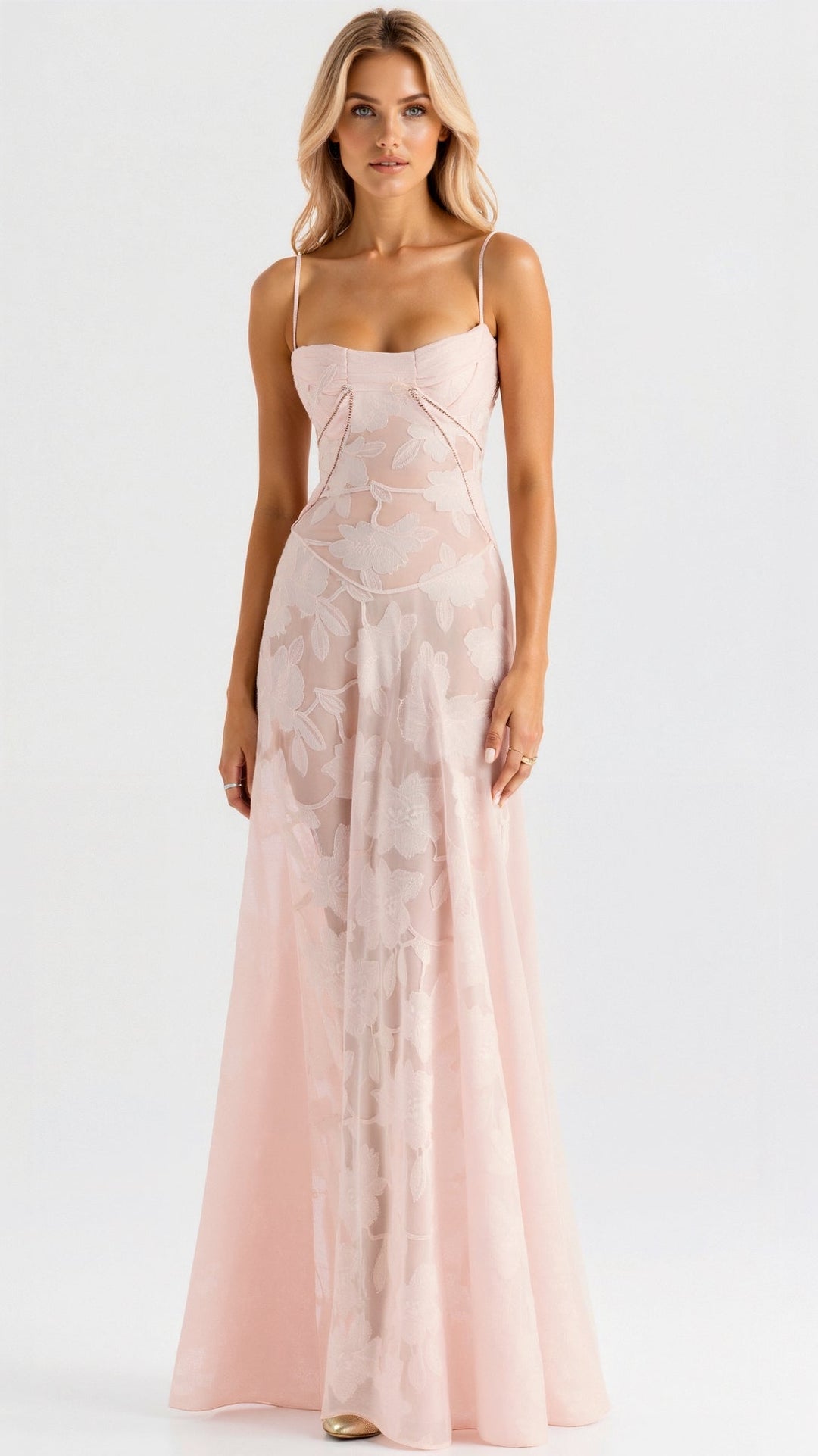 Clarissa - Elegant Long Dress With Back Lace Up