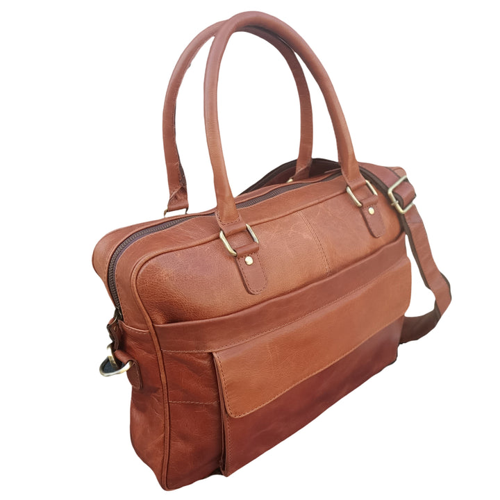 Light Brown Leather Laptop Bag