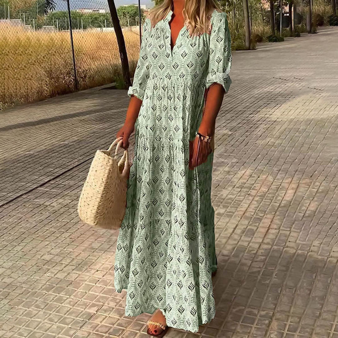 Kadence - Boho Print Long Sleeve Dress